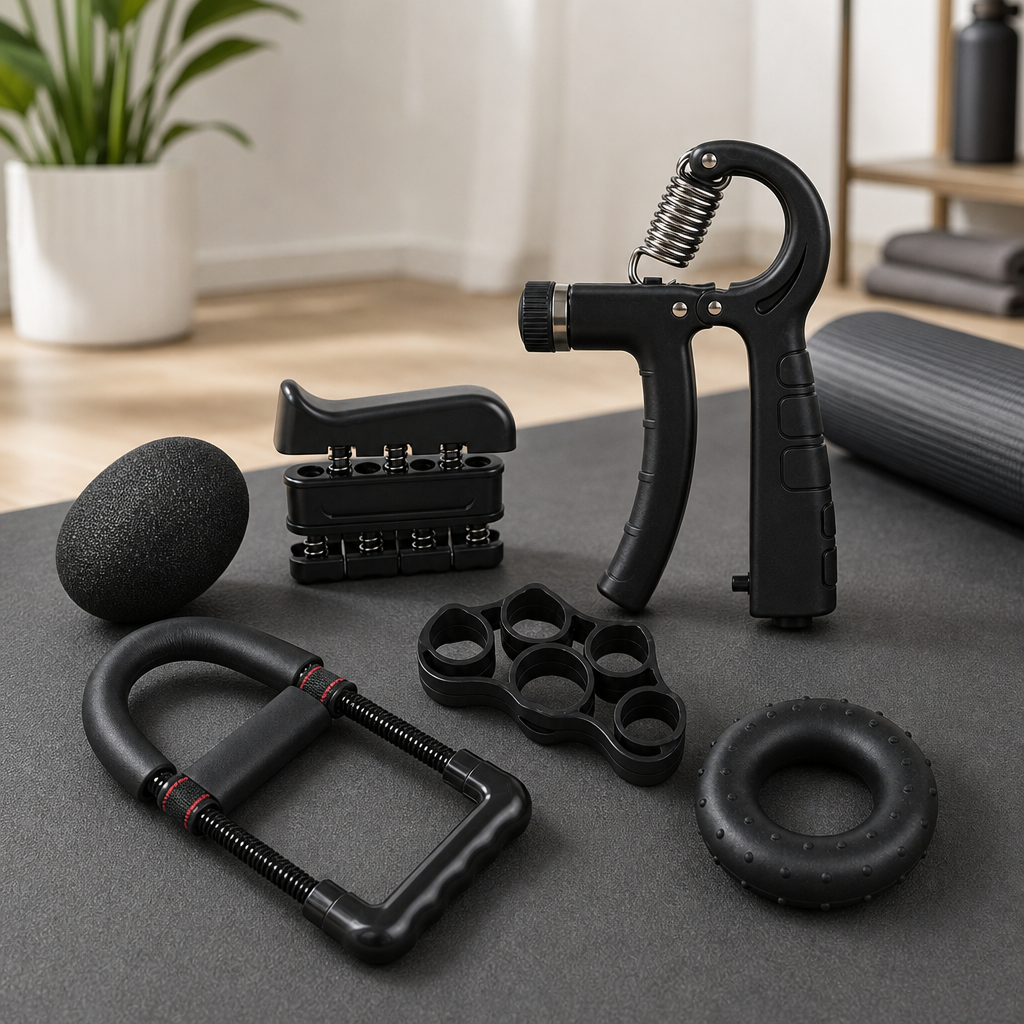 72 Pieces Hand Grip Strength Training Set, Multiple Exercise Tools for Hand and Finger Workouts, Black, 1 Set