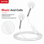 240 Pieces Wired Music Earphones with Microphone, White