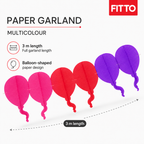 240 Pieces Paper Garland Decoration, Multicolour Balloon Design, 3 m, 1 Piece
