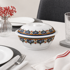 96 Pieces Melamine Serving Bowl with Lid, Decorative Pattern, 10 Inch