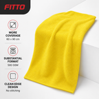 96 Pieces 500 GSM Microfiber Cleaning Cloth, No Stitching, 60 x 90 cm, Yellow