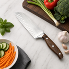 72 Pieces Santoku Knife, Wooden Handle, 7 Inch Kitchen Cutting Tool, Single Piece