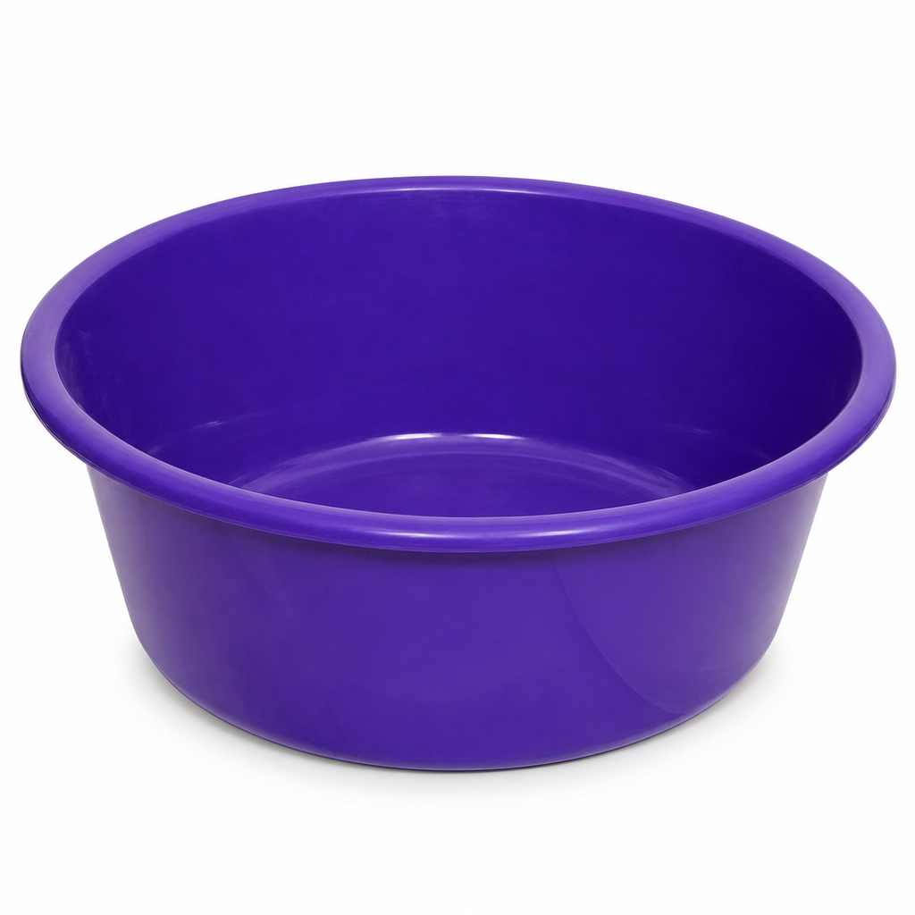 96 Pieces Round Plastic Wash Basin Size 15, Purple, 39 cm