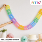 240 Pieces Pastel Rainbow Paper Garland, 3.6 m, 1 Piece, Party Decorations