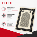 72 Pieces Decorative Prayer Mats, Turkish Style, Cream and Black Geometric Metallic Pattern