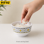 144 Pieces Melamine Rice Bowl, 4 Inch, Floral Pattern, Single Piece