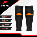96 Pieces Shin Guard Socks, Size M, Black and Orange, Pair for Football Training and Sports Sessions