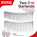 144 Pieces Silver Honeycomb Garland, 2 m, 2 Pieces for Party Decorations
