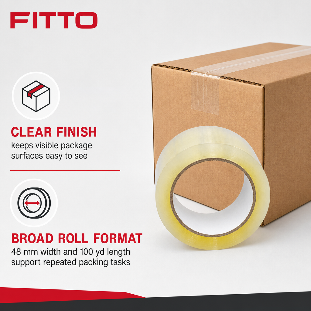 120 Pieces Crystal Clear Packing Tape, 48 mm x 100 yd, Adhesive Roll for Parcel Sealing and Moving Boxes