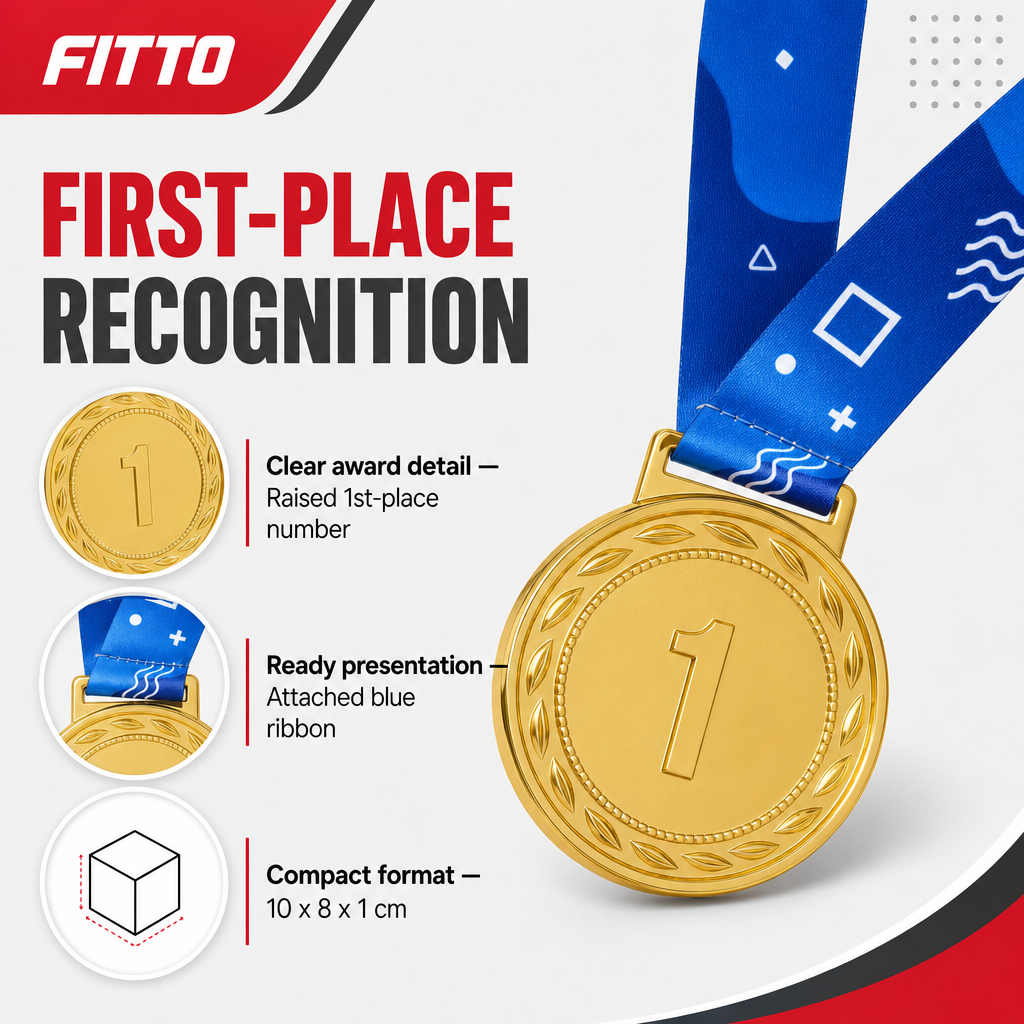 144 Pieces 1st Place Medal with Blue Ribbon, Gold Award Medal for Recognition Ceremonies