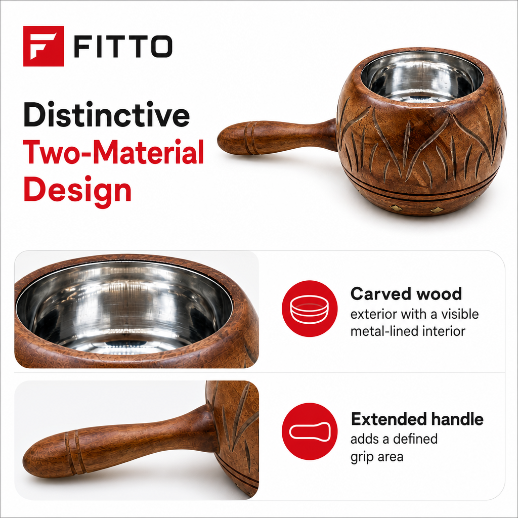 72 Pieces Wooden Incense Burner Bowl with Handle, Metal-Lined 4.3 Inch
