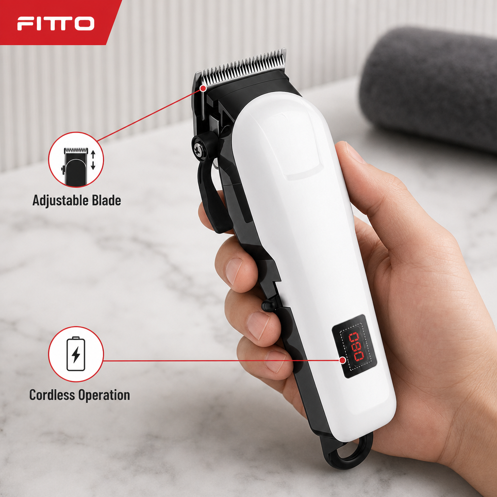 72 Pieces Cordless Hair Clipper with Adjustable Blade, Li-Ion Battery and 180-Minute Runtime