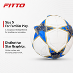 60 Pieces Football Size 5, White with Blue and Gold Star Design, 1 Piece