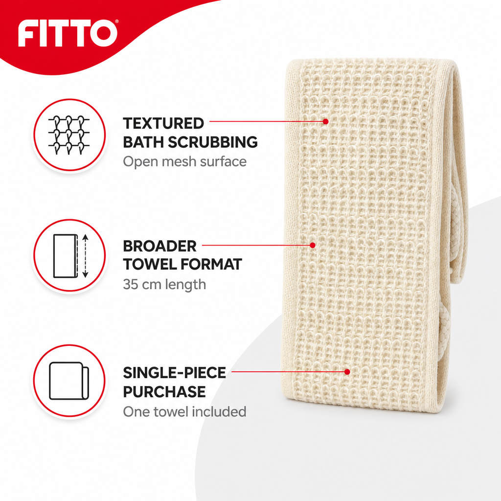 144 Pieces Cream Exfoliating Mesh Bath Scrub Towel, 35 cm, 1 Piece