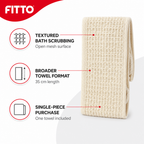 144 Pieces Cream Exfoliating Mesh Bath Scrub Towel, 35 cm, 1 Piece