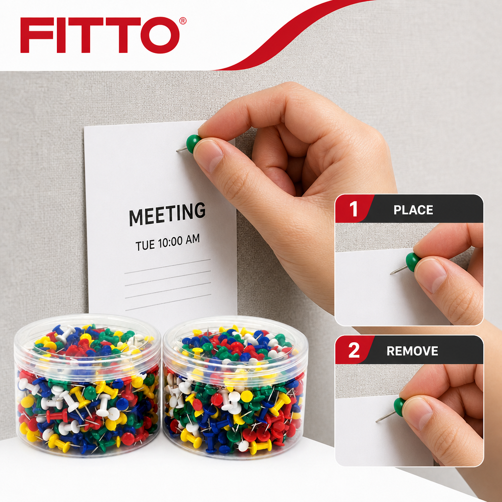 96 Pieces Push Pins, 400 Pieces, Multicolor Thumb Tacks for Office, School and Notice Boards