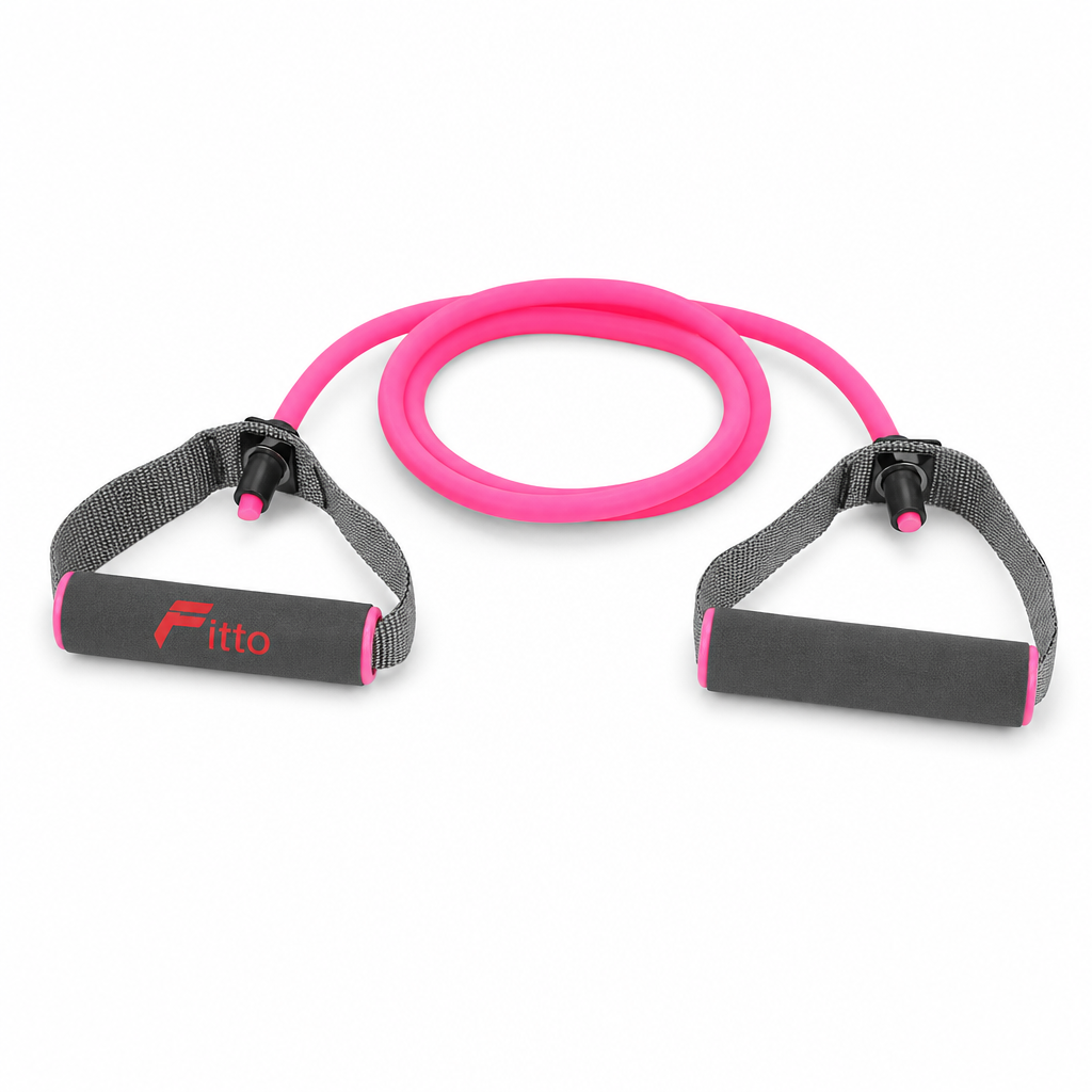 96 Pieces Resistance Bands with Handles, Small Pink Toning Tube for Home Exercise and Strength Training