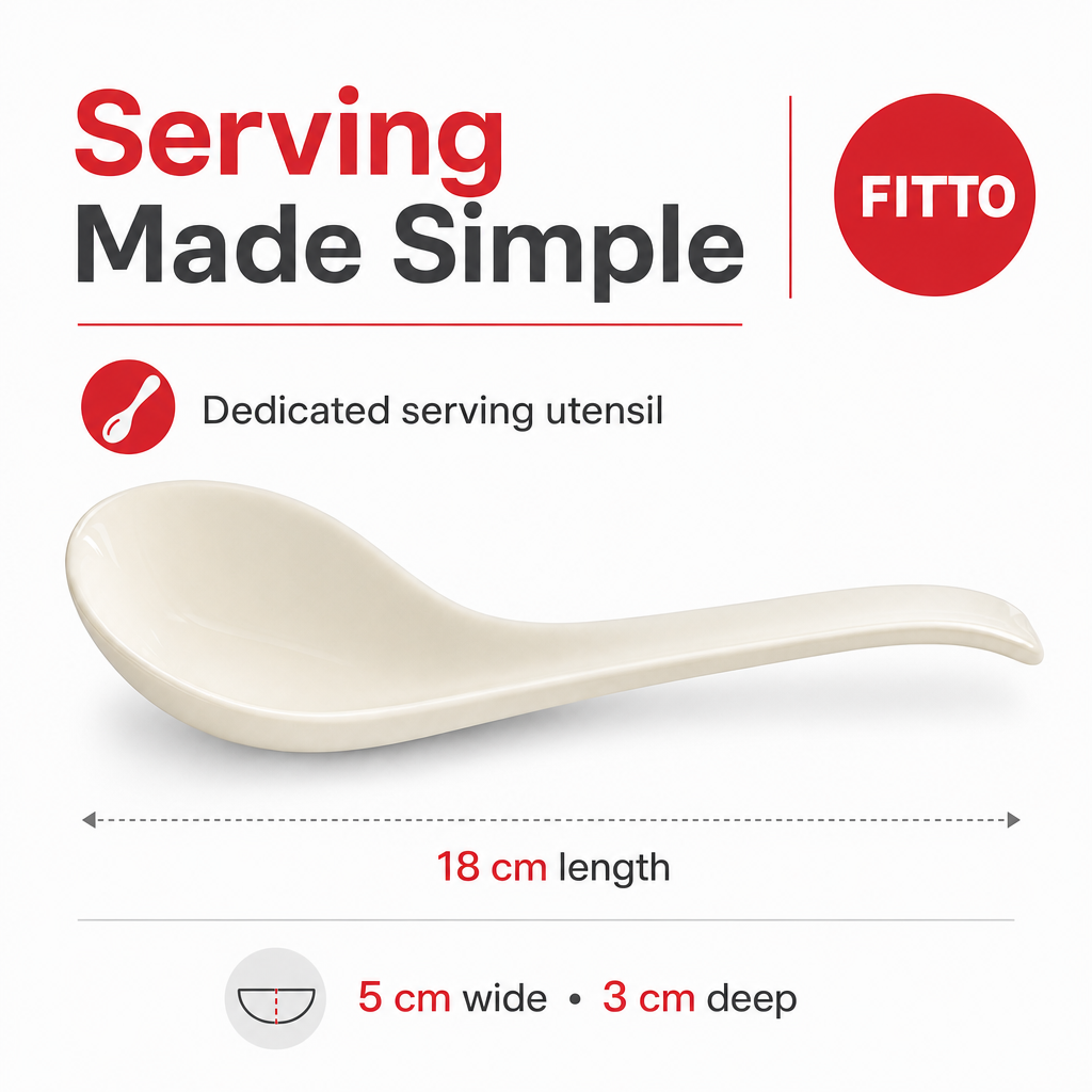 144 Pieces Serving Spoon, White, 18 cm