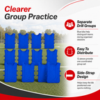 48 Pieces Sports Training Bibs with Side Straps, Standard Size, Blue, 12-Piece Pack