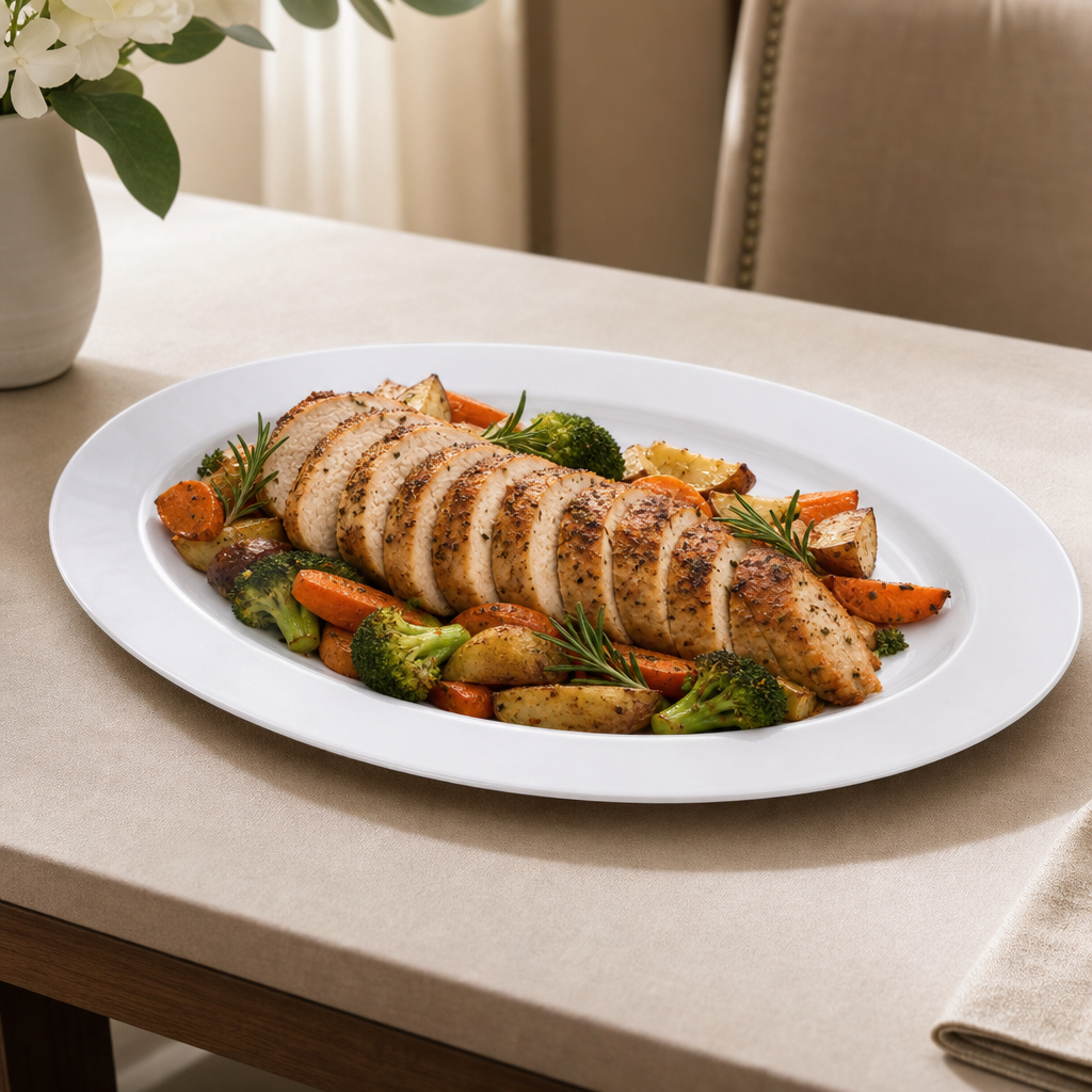 96 Pieces Oval Serving Plate, White, 12 Inch