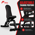 48 Pieces Adjustable Exercise Benches, Multi-Function Backrest, Steel Frame, Home Gym Strength Equipment, 123 x 46 x 18 cm