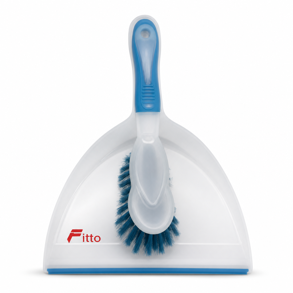 96 Pieces Dustpan and Brush Set, Transparent Pan with Assorted Colour Accents, 32 x 24 x 10 cm