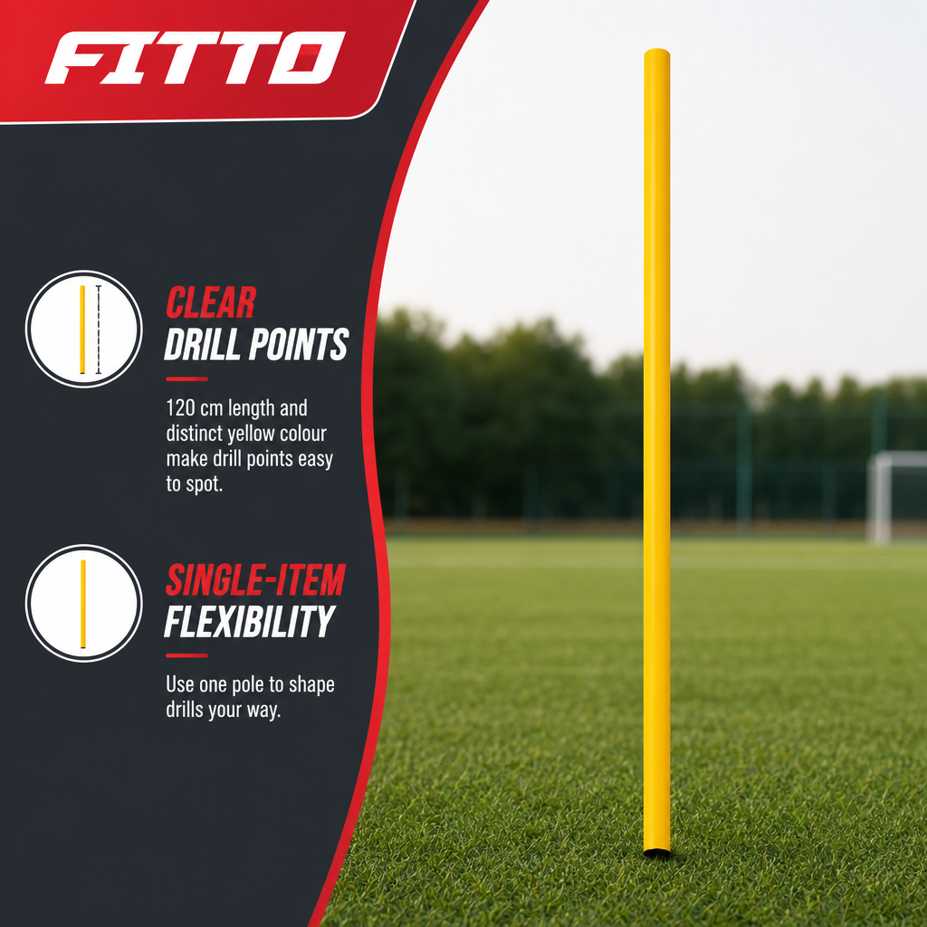 144 Pieces Plastic Soccer Training Pole, 120 cm, Yellow