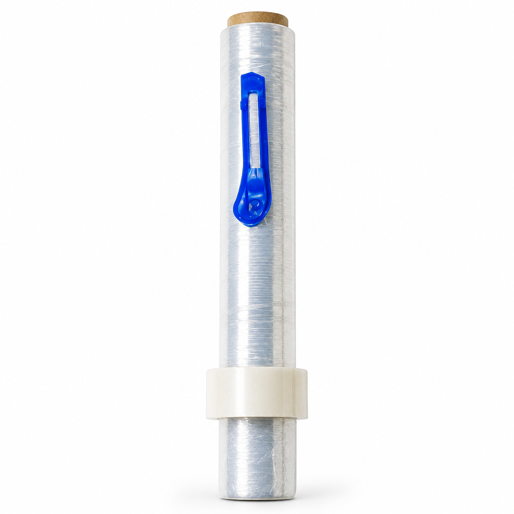 96 Pieces Stretch Film Dispensers with Integrated Cutter, Blue and Clear Wrap Holder, 27 x 9 x 5 cm