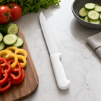 60 Pieces Kitchen Knives 10 Inch with PVC Handle, White and Silver, 1 Piece