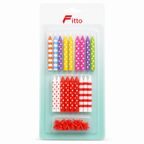 120 Pieces Jumbo Birthday Candles with Holders, 10 Pieces, Red Assorted Colours for Cake Decoration