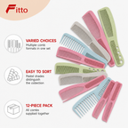 96 Pieces Hair Combs Set, Pastel Colours, 12-Piece Assorted Collection for Styling and Grooming
