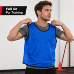 48 Pieces Mesh Sports Training Bib Vests, Standard Size, Blue, 12-Piece Pack