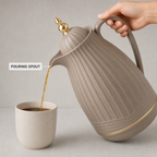 60 Pieces Plastic Vacuum Flask with Glass Refill, 1 Litre, Taupe