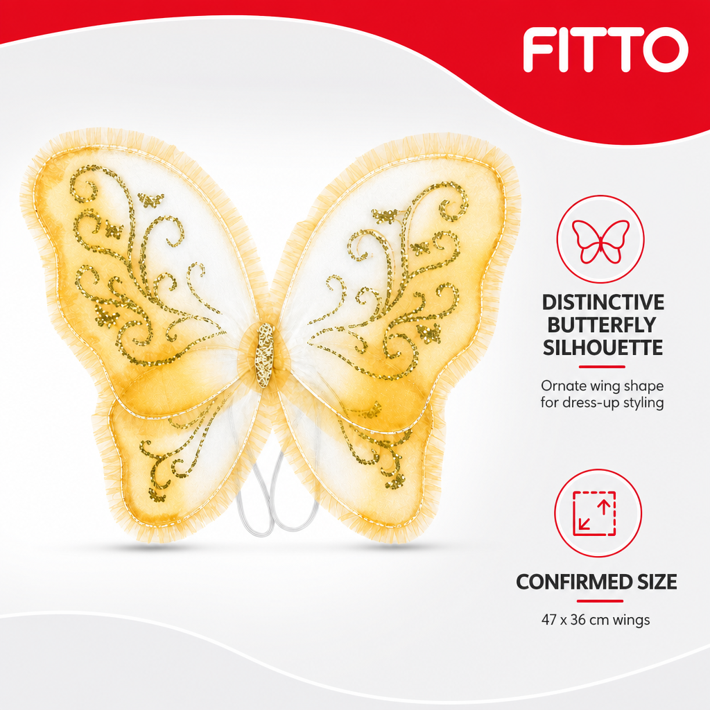 96 Pieces Butterfly Wings Costumes Accessory, Assorted Colour, 47 x 36 cm, 1 Piece