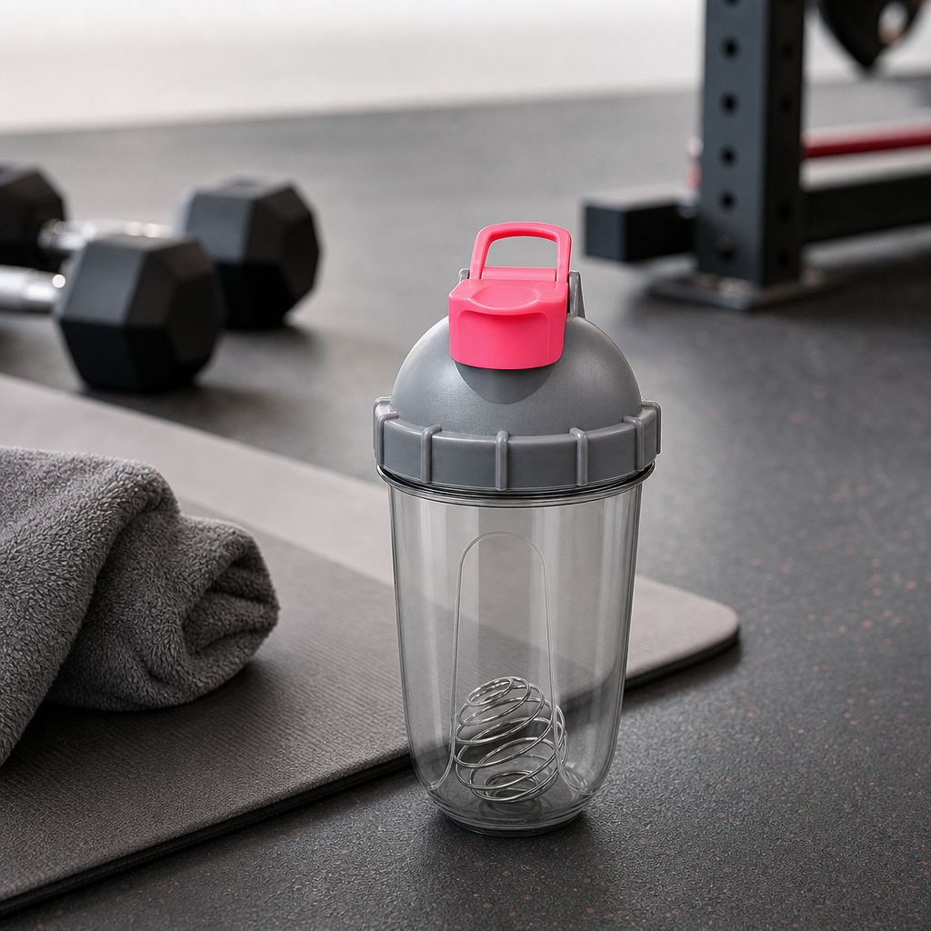 96 Pieces Protein Shaker Bottle with Mixing Ball and Carry Handle, Sports Water Bottles for Workout Drinks, 20 x 11 x 11 cm