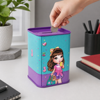 240 Pieces Motivational Square Metal Money Saving Boxes, Decorative Coin Bank, 7.8 × 10.5 cm