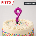 240 Pieces Number 9 Cake Candle, 3 Inch Diamond Design, Assorted Colour, 1 Piece