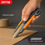 96 Pieces Utility Cutter with Titanium Blade, 18mm, Grey and Orange