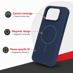 120 Pieces Silicone Magnetic Phone Cases for iPhone 13, Navy Blue with Raised Camera Protection