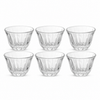 96 Pieces Clear Glass Cawa Cups with Fluted Base, 6 Pieces