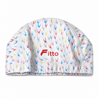 96 Pieces Swimming Cap for Adults, White Printed Design, Single Piece