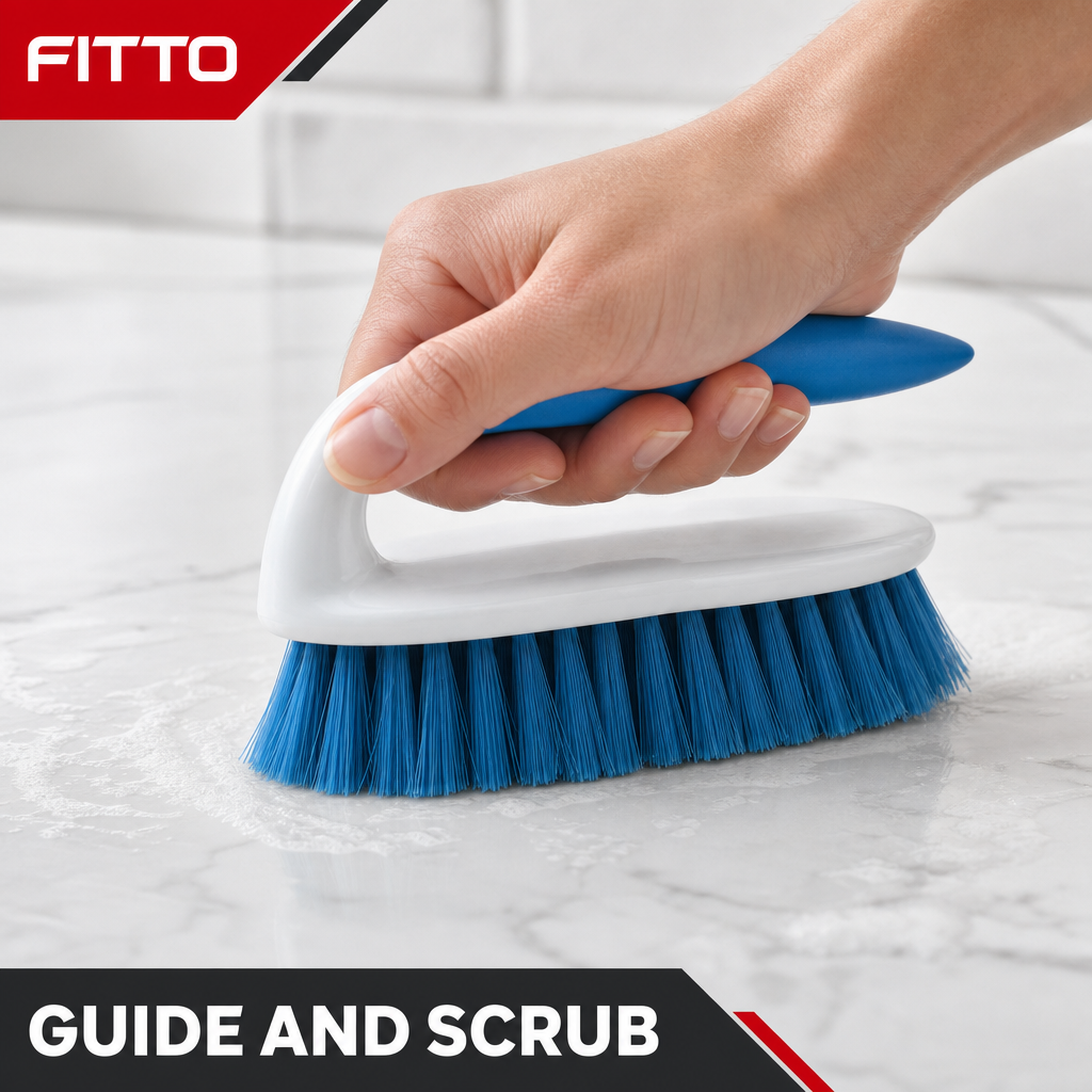 96 Pieces Iron-Shaped Scrub Brush with Handle, 15 x 7 x 7 cm, Single Household Cleaning Tools
