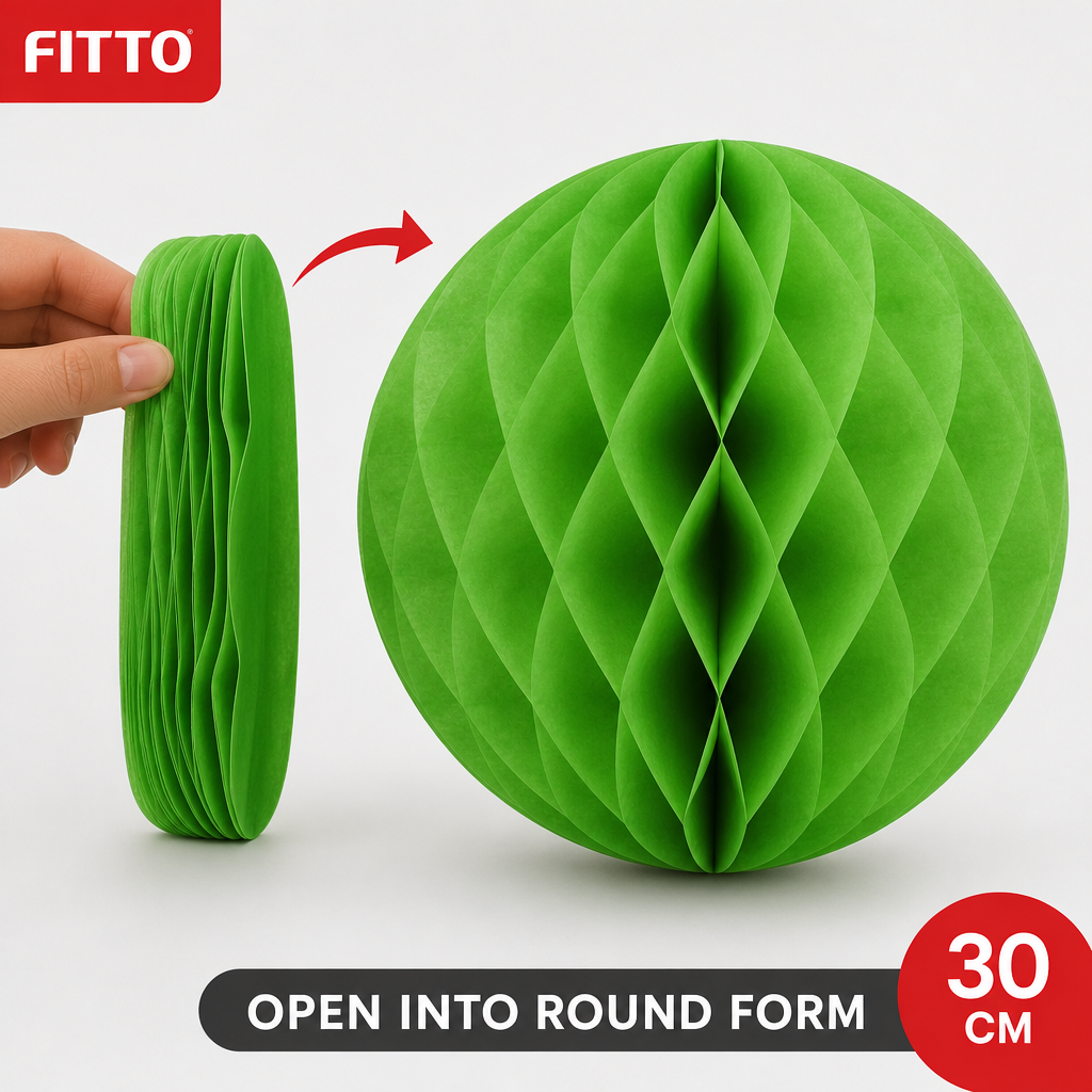 240 Pieces Green Paper Honeycomb Ball Decoration, 30 cm, 1 Piece