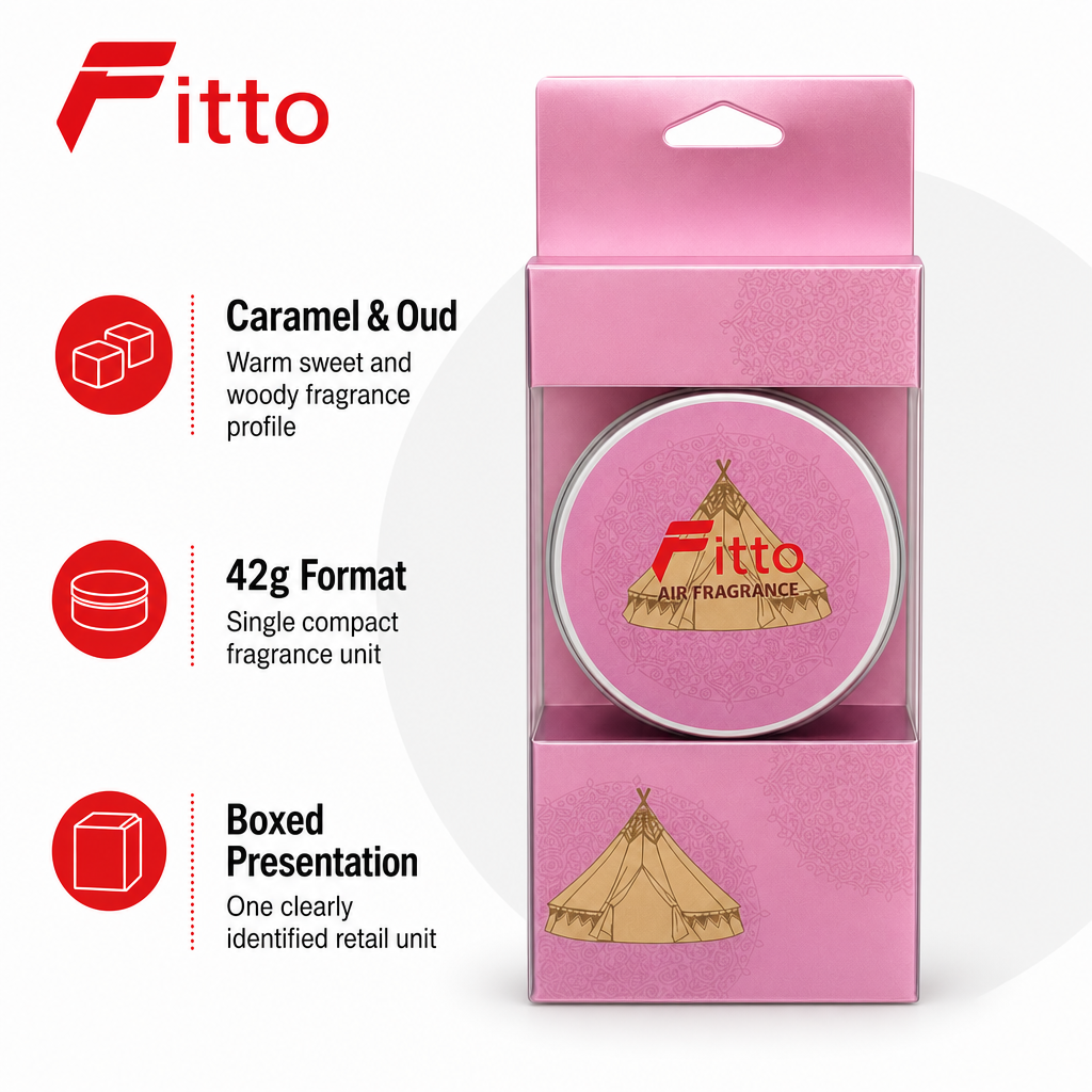 96 Pieces Car Air Fragrance, Caramel & Oud Scent, 42g, Single Pack