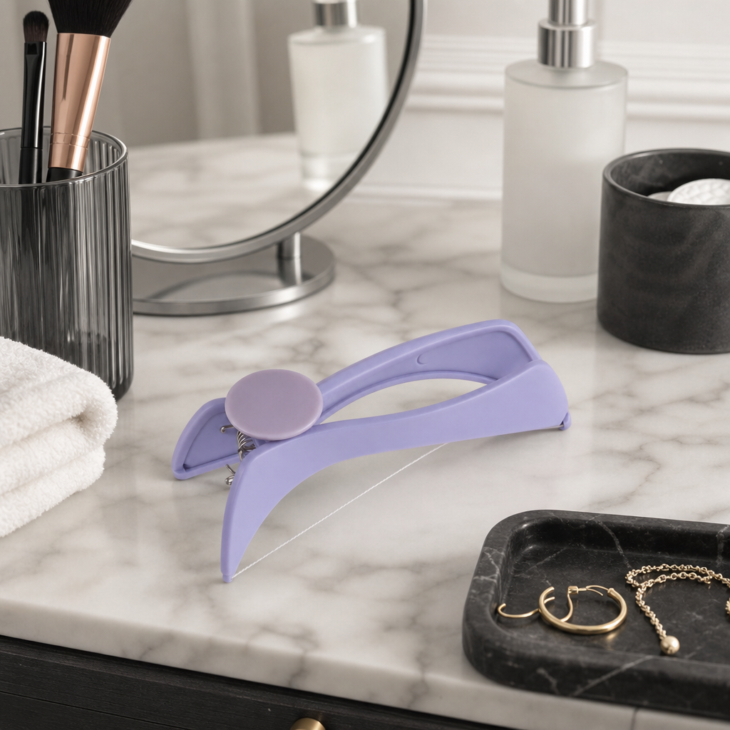 96 Pieces Manual Facial Hair Threading Tool, Purple Spring Grooming Device, 1 Piece