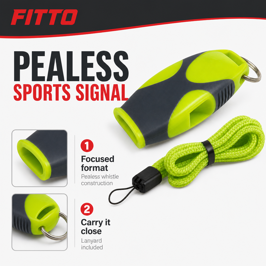 96 Pieces Pealess Sports Whistles with Lanyard, Lime Green and Black