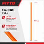 144 Pieces Plastic Soccer Training Pole, 120 cm, Orange