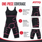 72 Pieces Adjustable Waist and Thigh Shapewear Band, One-Piece Body-Shaping Garment, Black and Pink, 1 Piece
