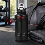 72 Pieces Sports Water Bottles 1000ml with Carry Strap, Black
