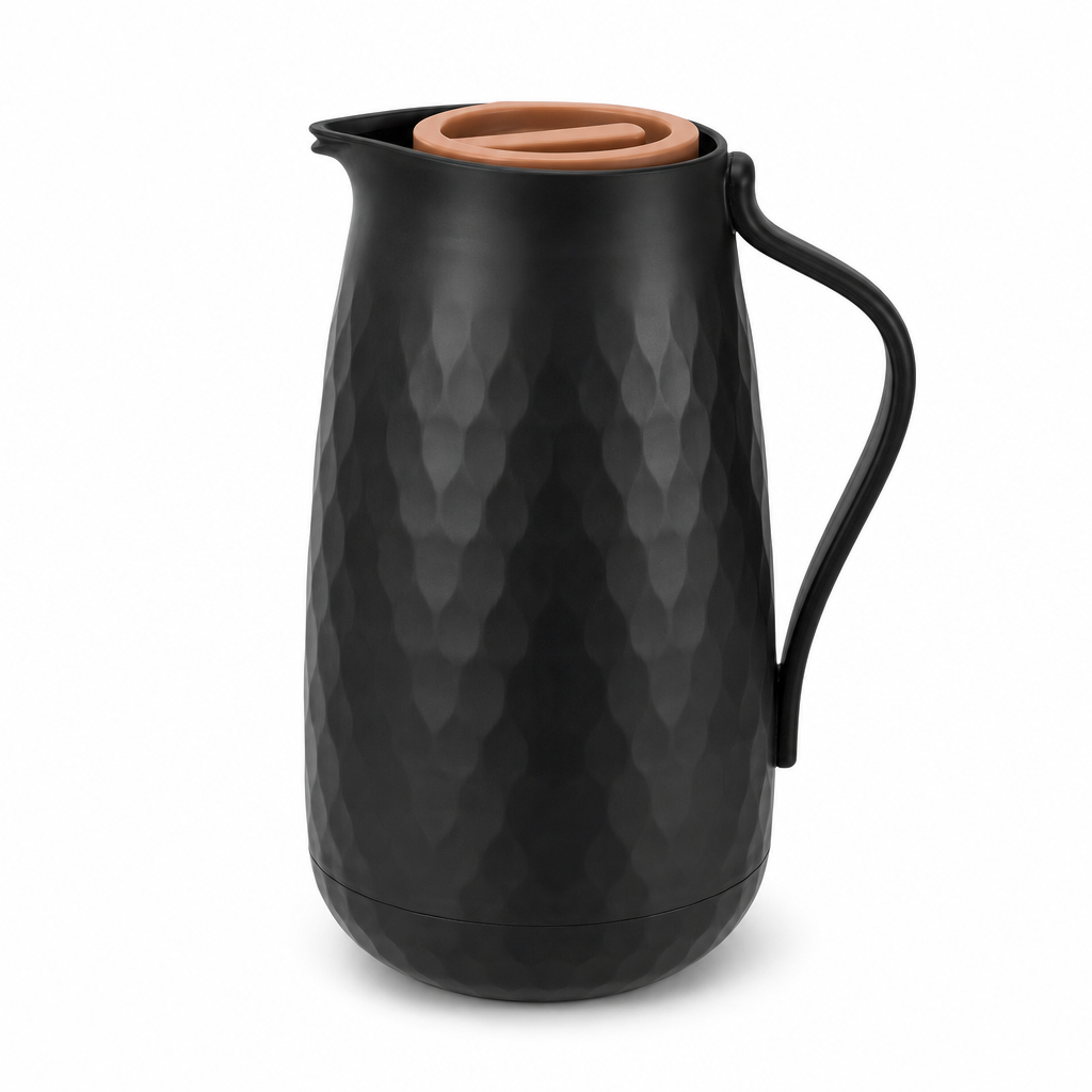 72 Pieces 1-Litre Textured Vacuum Flask with Handle and Pour Spout, Black or White, 1 Piece